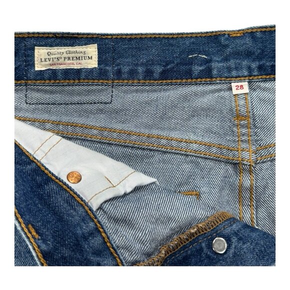 Levi’s Premium Deconstructed Denim Mini Skirt 28 Y2K Coastal Cowgirl NWT - Picture 4 of 8